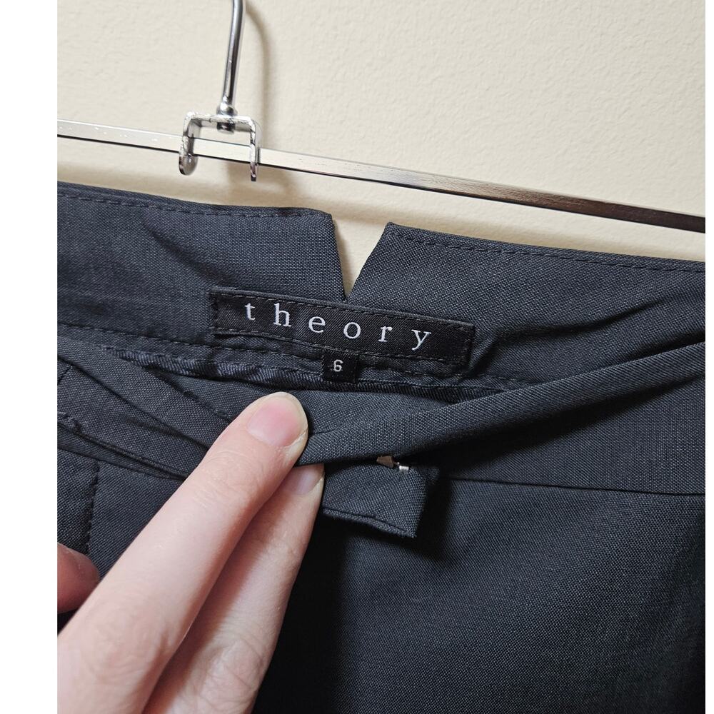 Vintage Theory Black Wool Trousers Size 6 Made USA Late 90s Y2K Archival - Picture 11 of 13
